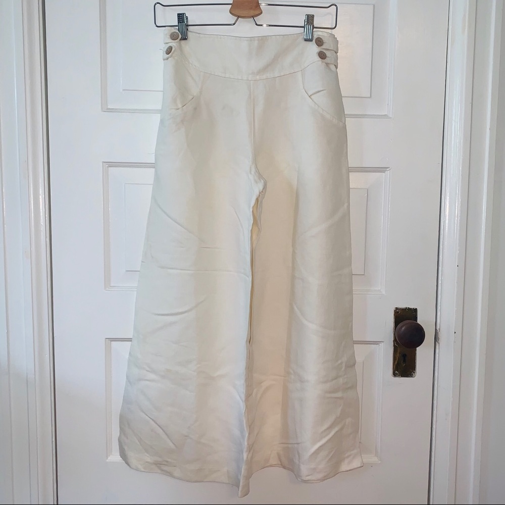 Anthropologie elevenses Wide Leg Linen Pant